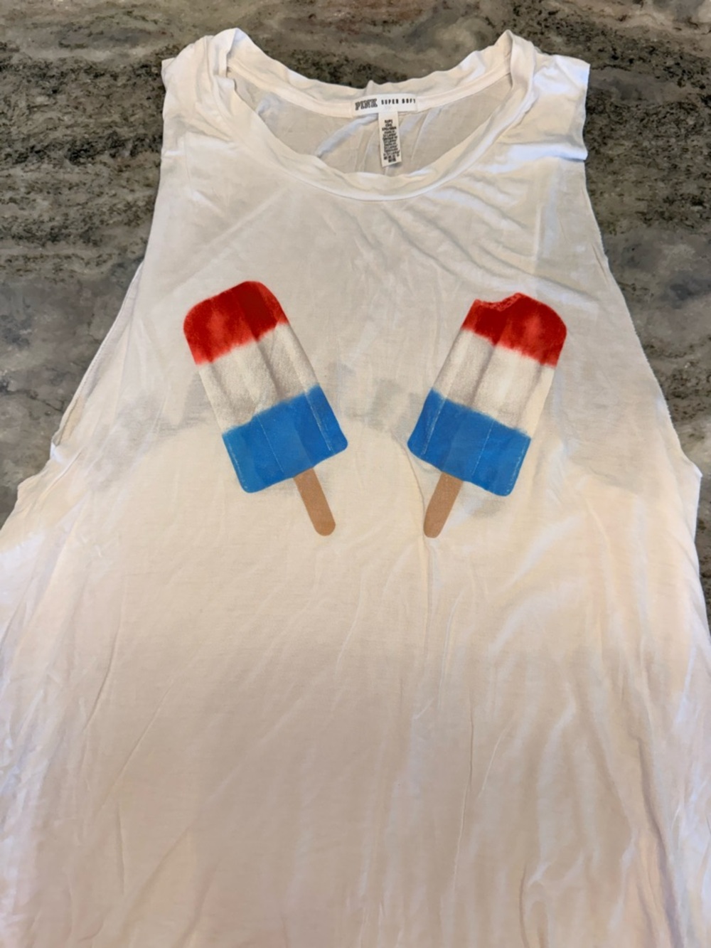 PINK Victoria's Secret White Crew Neck Tank